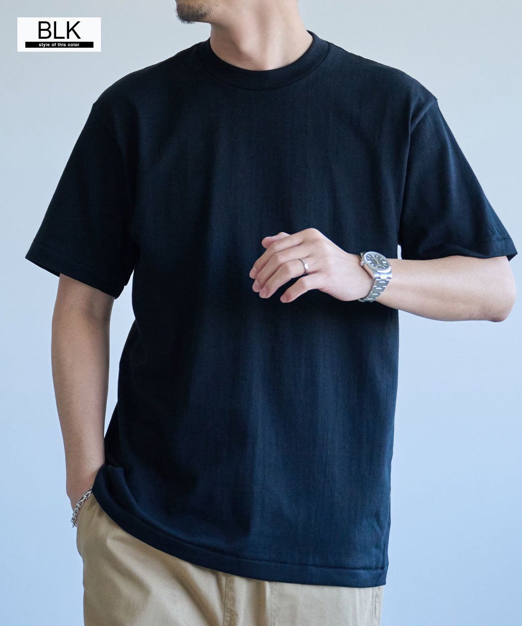 Hanes【ヘインズ】1P Hanes T-SHIRTS KURO クルーネックTシャツ/全1色