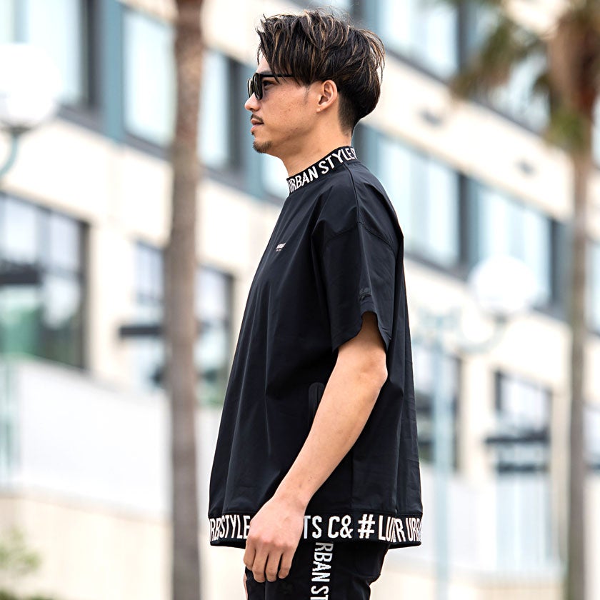 LUXE/R 【ラグジュ】ストレッチナイロンモックネック半袖Tシャツ/全4色
