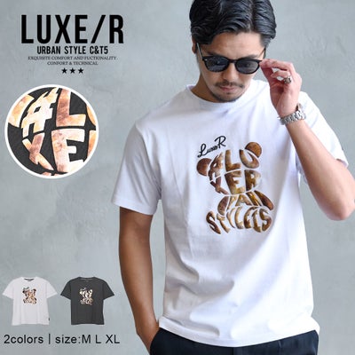 LUXE/R【ラグジュ】ベアロゴデザイン発泡半袖Tシャツ/全2色