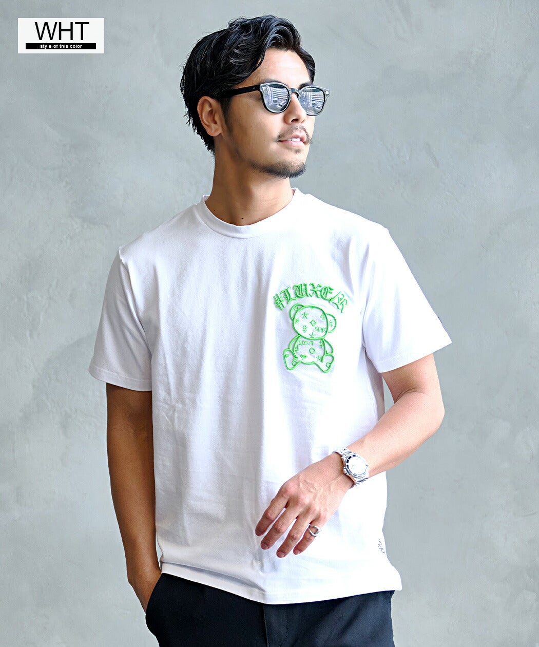 LUXE/R【ラグジュ】ココード刺繍ベア半袖Tシャツ/全2色 | SILVER