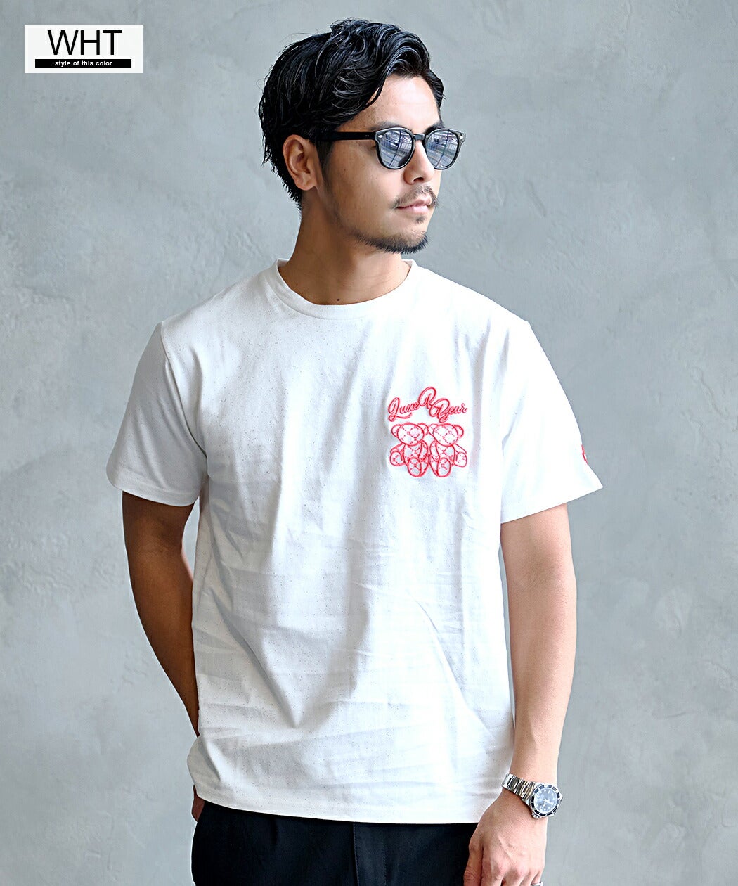 レオナールスパンコール半袖 LUXE/R【ラグジュ】ベア刺繍総スパンコール半袖Tシャツ/全2色 | SILVER