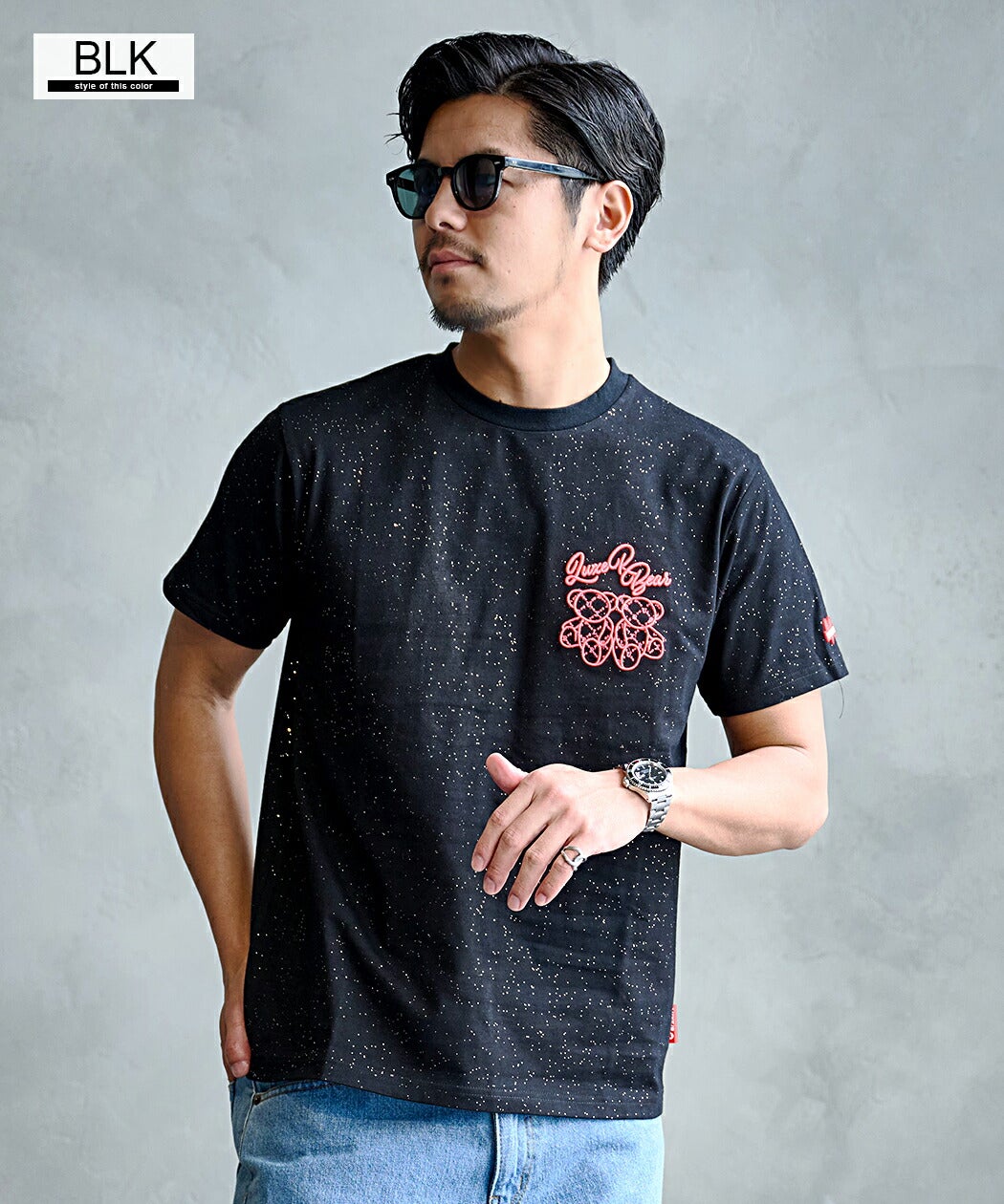 LUXE/R【ラグジュ】ベア刺繍総スパンコール半袖Tシャツ/全2色 | SILVER