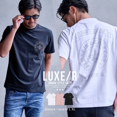 LUXE/R【ラグジュ】クルーネック ラインストーンアーチデザイン半袖Tシャツ/全3色