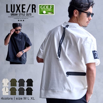 LUXE/R【ラグジュ】クルーネック ナイロンストレッチ布帛半袖Tシャツ/全4色