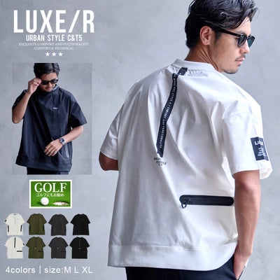 LUXE/R【ラグジュ】クルーネック ナイロンストレッチ布帛半袖Tシャツ/全4色