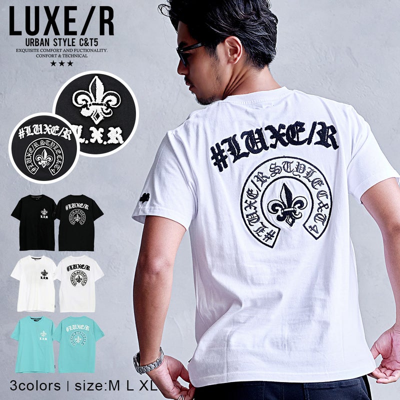 LUXE/R【ラグジュ】クルーネック サガラアーチロゴ半袖Tシャツ/全3色