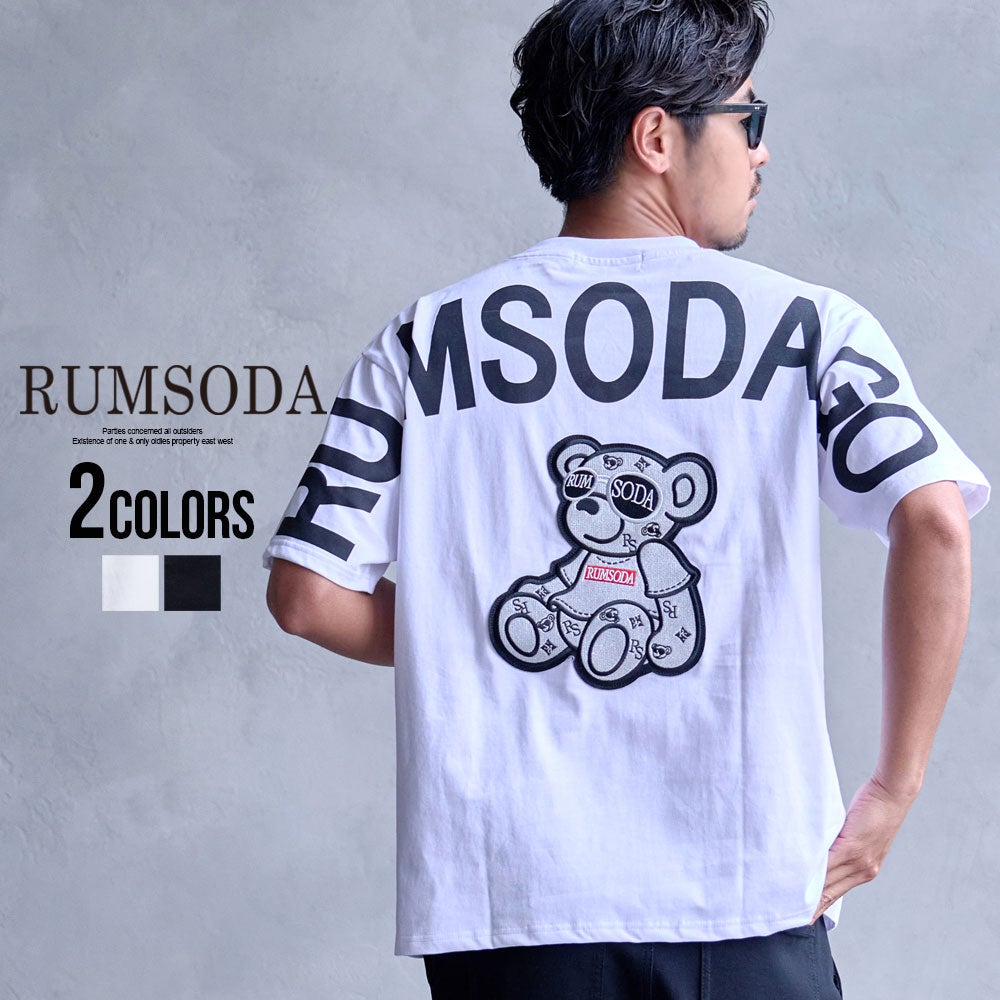 RUMSODA【ラムソーダ】天竺ツイルアップリケ刺繍セミBIGクルー半袖T