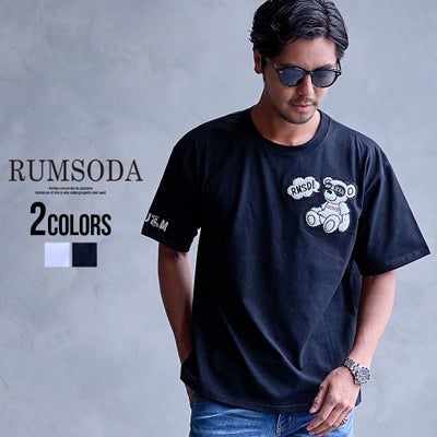 RUMSODA【ラムソーダ】RS天竺ワッペン刺セミBIGクルーTシャツ/全2色