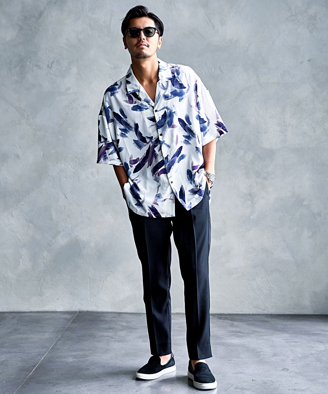 CavariA【キャバリア】総柄オープンカラーシャツ/全19色 | SILVER
