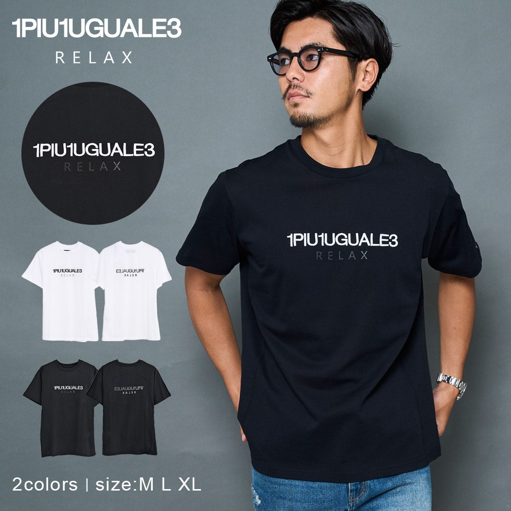 1PIU1UGUALE3 RELAX【ウノピゥウノウグァーレトレ リラックス】REVERSE PRINT T-SHIRT/全2色