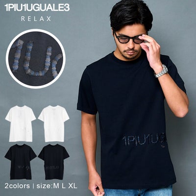 1PIU1UGUALE3 RELAX【ウノピゥウノウグァーレトレ リラックス】HAND EMBROIDERED LOGO T-SHIRT