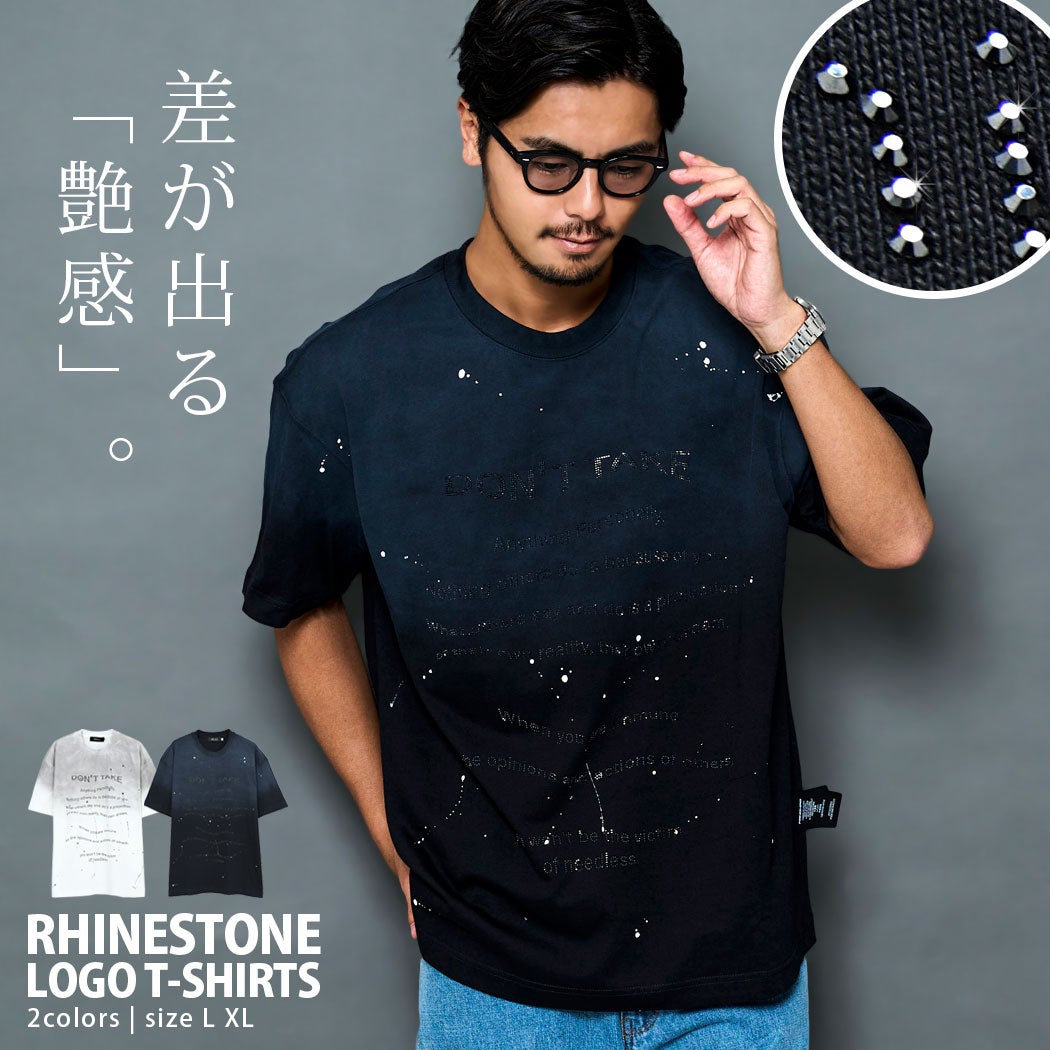 ARULE【アルール】ロゴラインストーン半袖Tシャツ /全2色