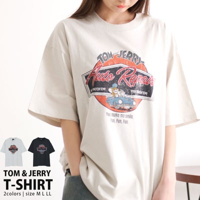 TOM&JERRY【トムとジェリー】USED加工プリント半袖Tシャツ
