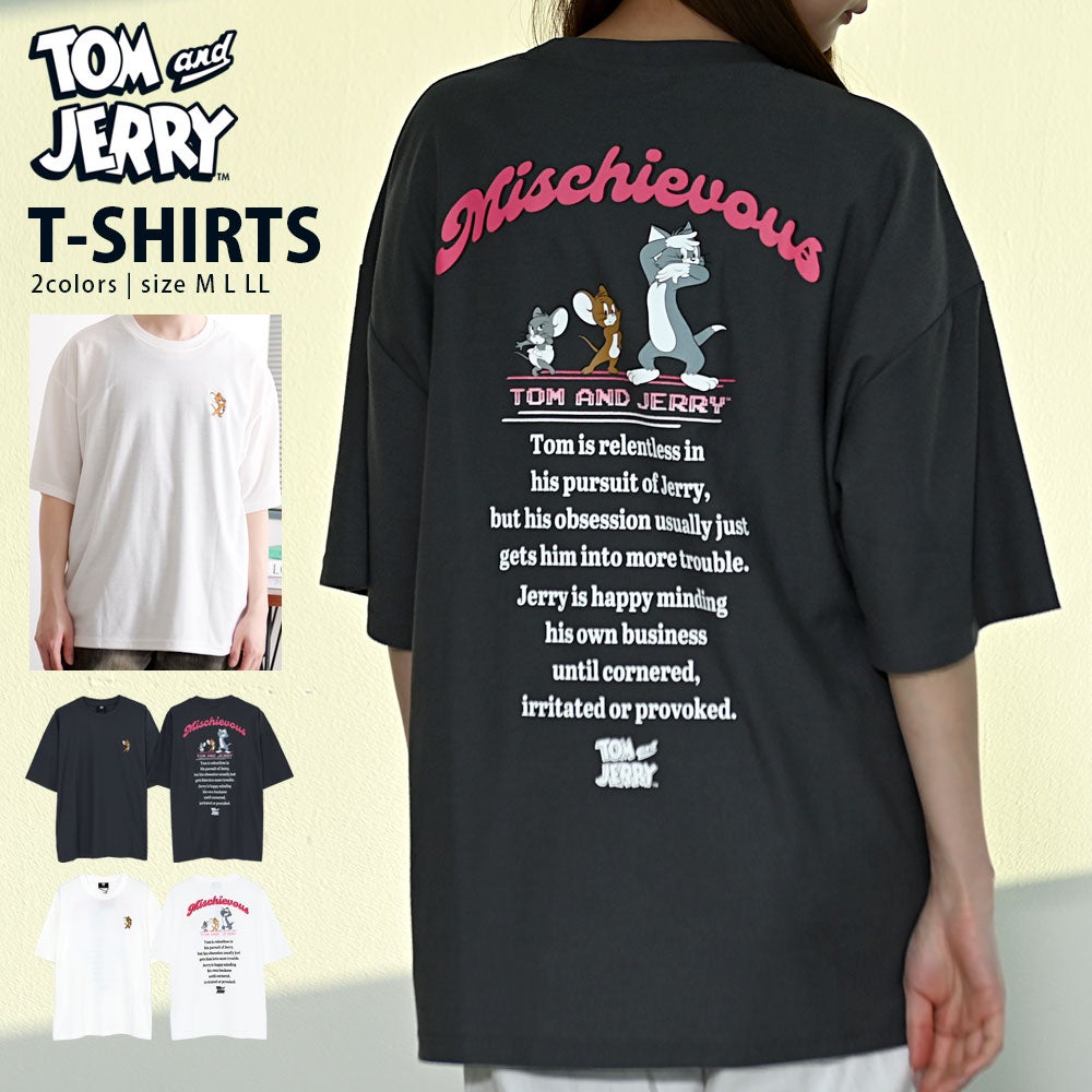 TOM&JERRY【トムとジェリー】梨地半袖Tシャツ/全2色