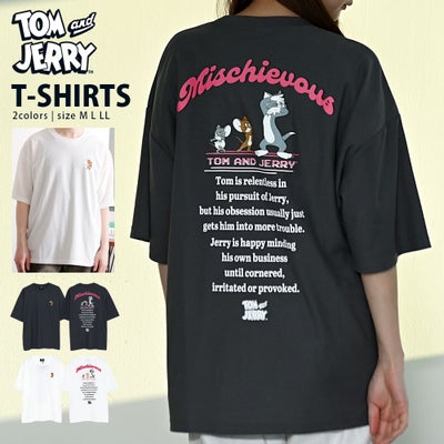 TOM&JERRY【トムとジェリー】梨地半袖Tシャツ/全2色