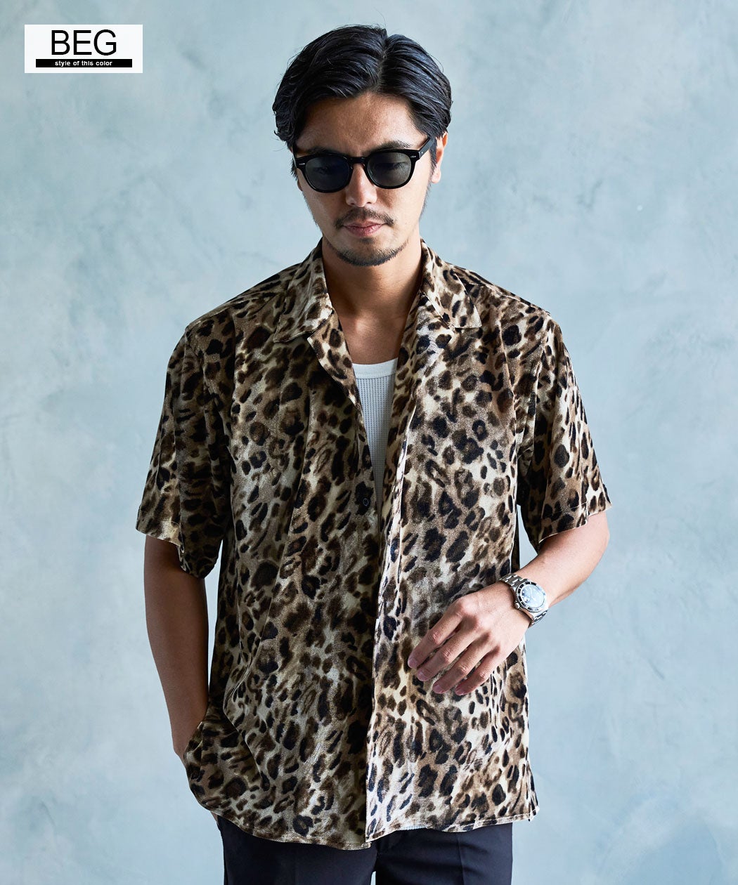 Schott Kings County ジャケット Sサイズ ヒョウ柄 CavariA【キャバリア】ヒョウ柄オープンカラーシャツ/全3色 | SILVER