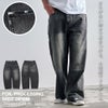 ARULE【アルール】箔加工ワイドデニムパンツ