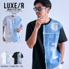 LUXE/R【ラグジュ】ダメージデニム切り替え半袖Tシャツ