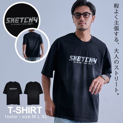 ARULE【アルール】汚し箔ロゴプリント半袖Tシャツ