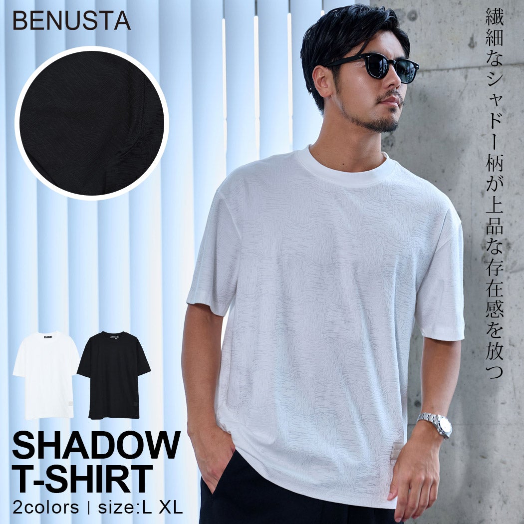 BENUSTA【ベヌスタ】総シャドーデザインTシャツ