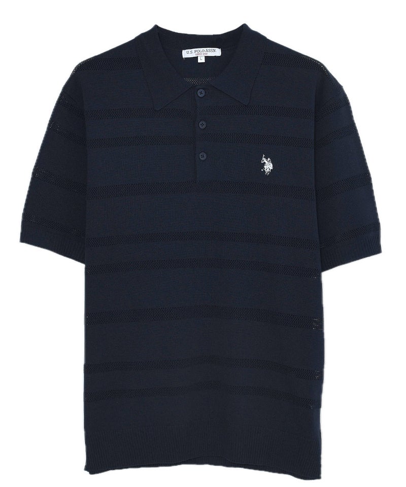 U.S. POLO ASSN.【ユーエスポロアッスン】12G メッシュボーダー半袖 