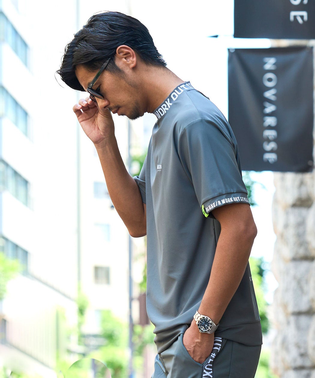 LUXE/R【ラグジュ】モックネック半袖半袖Tシャツ/全3色 | SILVER