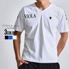  VIOLA【ヴィオラ】PRINT VN-TショルダーロゴVネック半袖Tシャツ