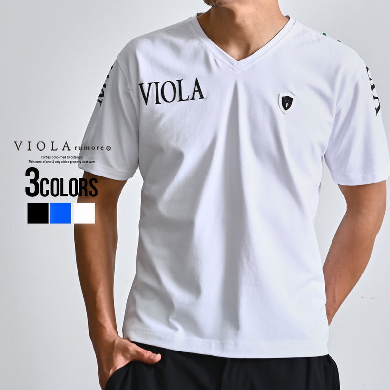  VIOLA【ヴィオラ】PRINT VN-TショルダーロゴVネック半袖Tシャツ