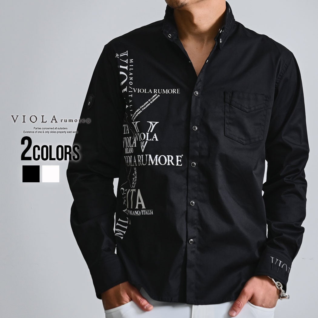 VIOLA【ヴィオラ】襟ワイヤー入り刺長袖シャツ/全2色 | SILVER BULLET