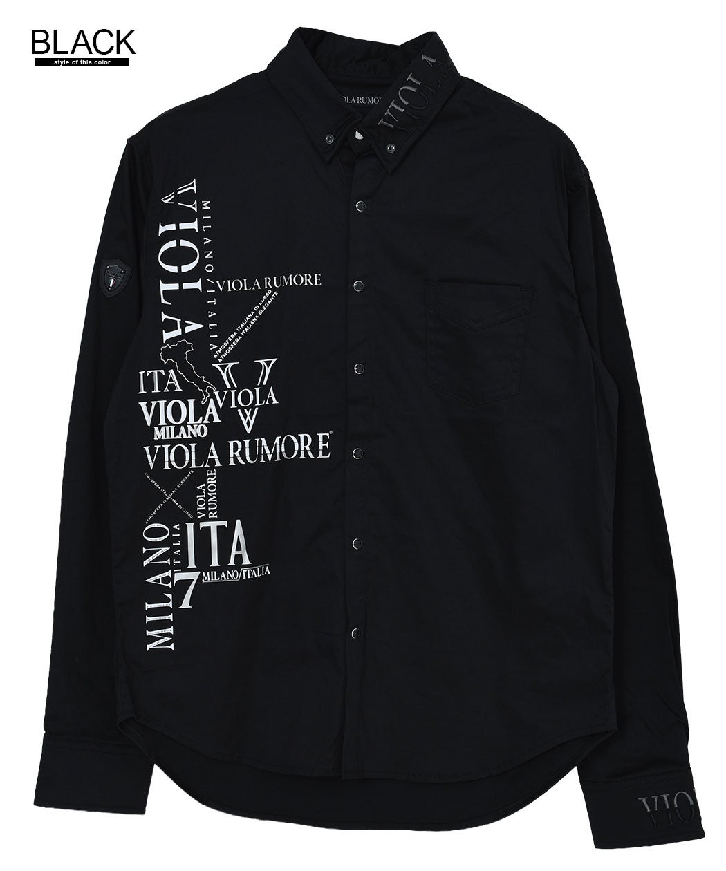 SALE】VIOLA【ヴィオラ】襟ワイヤー入り刺BD長袖シャツ/全2色 | SILVER