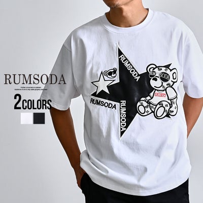 RUMSODA【ラムソーダ】天竺PUアップリケ刺繍セミBIGクルー半袖Tシャツ