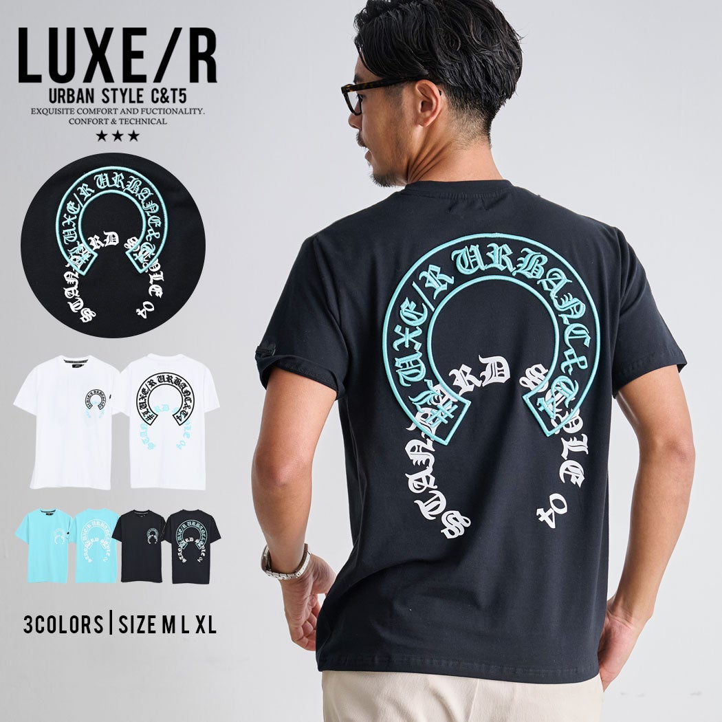 LUXE/R【ラグジュ】サークルロゴ刺繍半袖Tシャツ