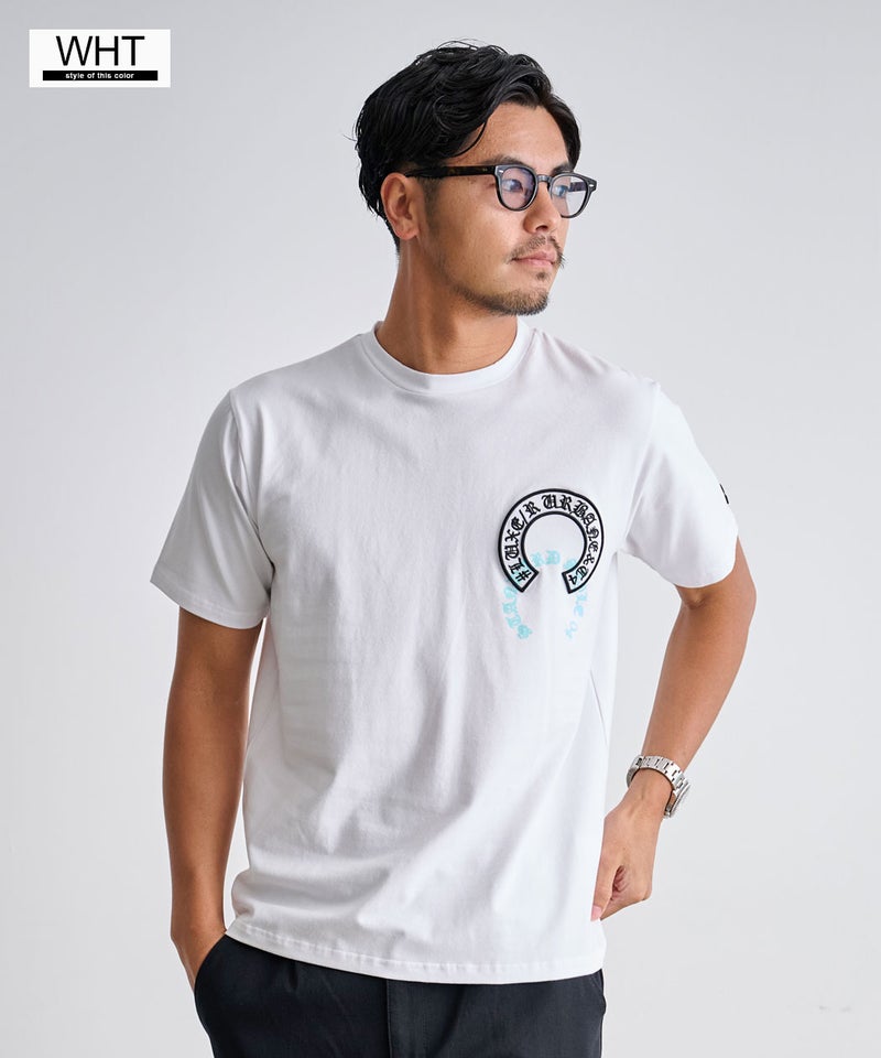 LUXE/R【ラグジュ】サークルロゴ刺繍半袖Tシャツ/全3色 | SILVER 