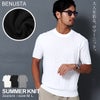 BENUSTA【ベヌスタ】クルーネック半袖ニット