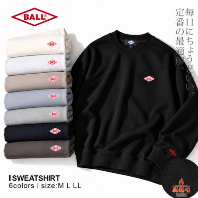 BALL【ボール】T/C裏起毛ワッペン付きトレーナー