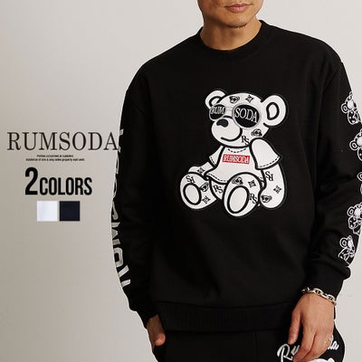RUMSODA【ラムソーダ】ダブルフェイス Pt×PUアップリケ刺繍 トレーナー