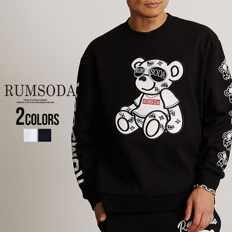 RUMSODA【ラムソーダ】ダブルフェイス Pt×PUアップリケ刺繍 トレーナー