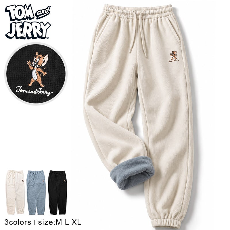 TOM&JERRY【トム&ジェリー】表ワッフルフリース裏フリースボンディングパンツ